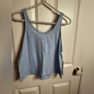 ALO Yoga Heather Blue Crop Tank